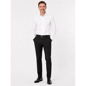 Apt. 9 Mens Easy Care Slim Fit Dress Pants Black Flat Front Trousers 30x29